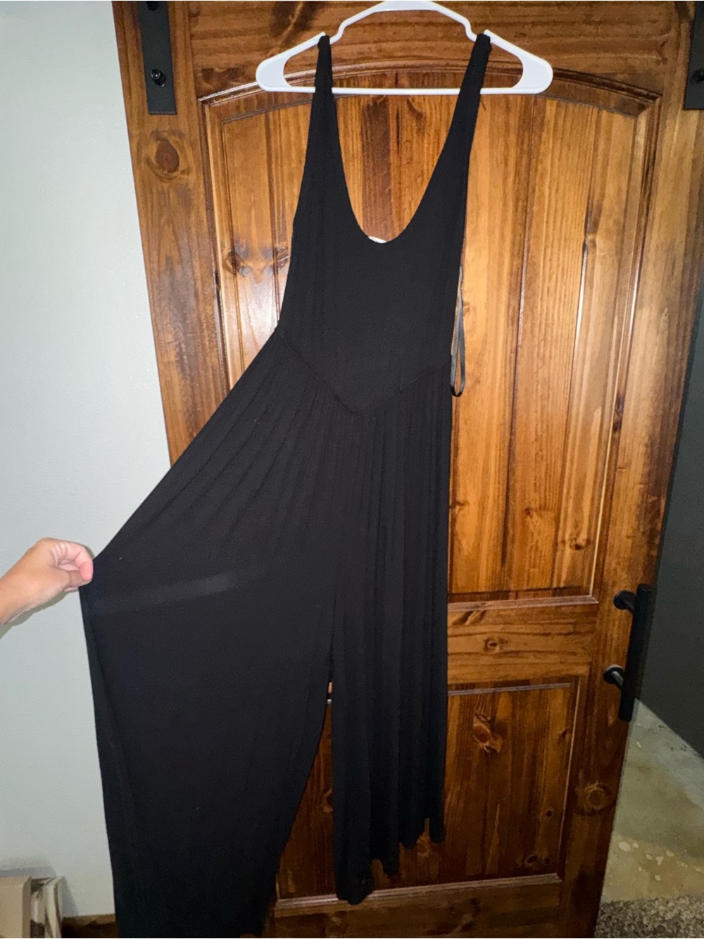 Women's Black Wide-Leg Jumpsuit - Sleeveless